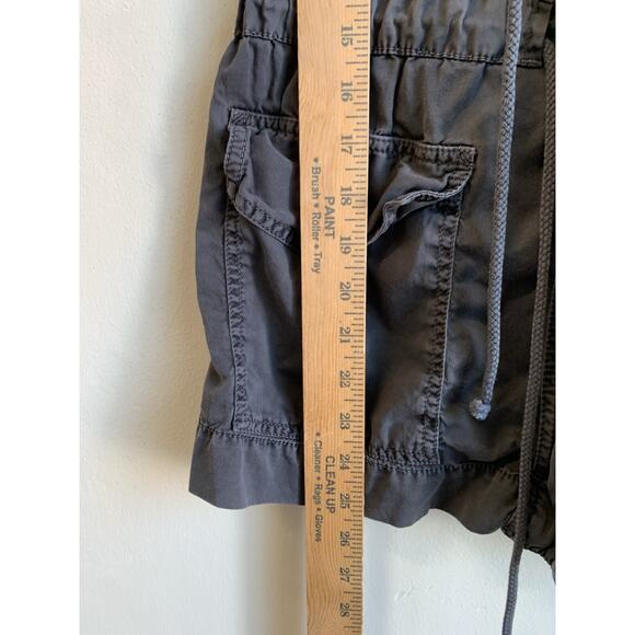 MUDD Women’s Vest Utility Full Zip Snap Hooded Cargo Washed Gray Size Medium - Picture 5 of 7